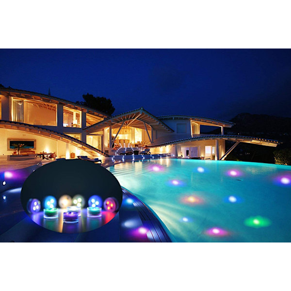 Sukellettava LED-valo 2-pakkaus 13 LED RGB koristeellinen LED-sukellusvalo