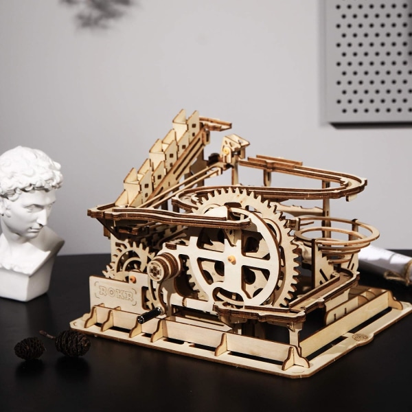 Mekanisk træ 3D puslespil modelbyggesæt med hjernegymnastik boldspil,