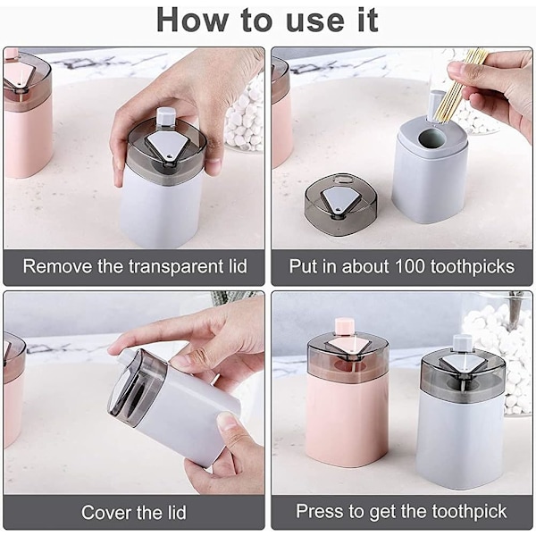 3PCS Tandpetarehållare, Automatisk Tandpetarehållare Dispenser, Toot