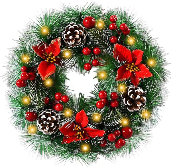 Julekrans, Diameter 30CM Kunstig Julekrans, til