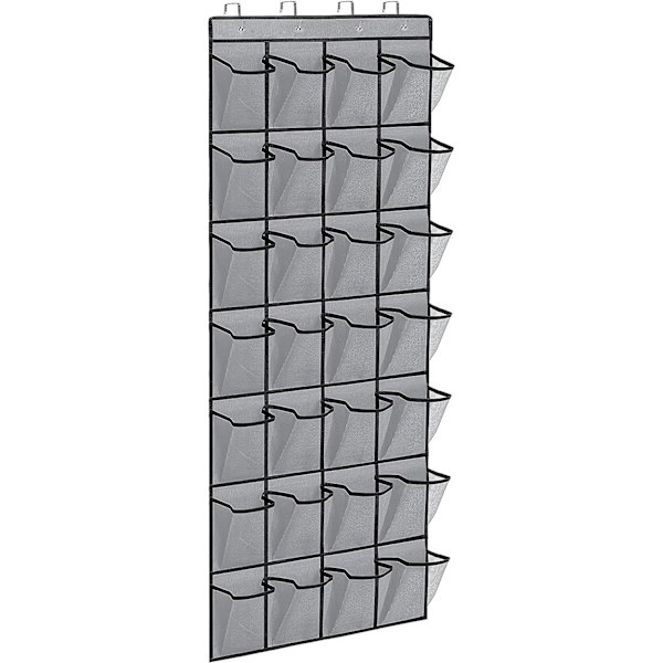 （Grå）1 Pack Dörrhängande Organiserare, Skohyllan med 24 Fack