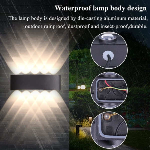 LED-vägglampor inomhus upp och ner 10W 3000K vägglampa, modern Bl