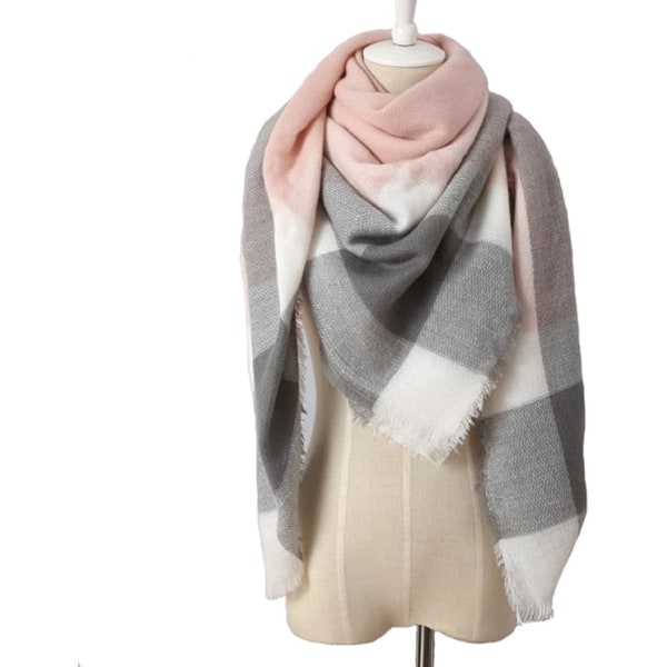Kvinners store rutete skjerf i akryl ull lang varm skjerf Vogue i