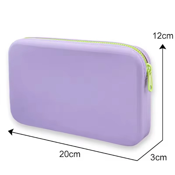 Violetti, 200 * 120 * 30mm pieni neliömäinen silikonipussi kosmetiikkaan