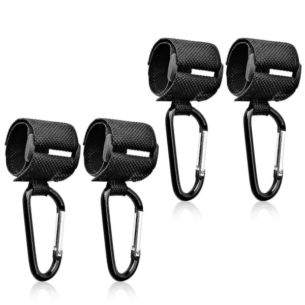 Black 4Pcs Diaper Bag Hooks, Stroller Hooks Stroller Clip Strolle