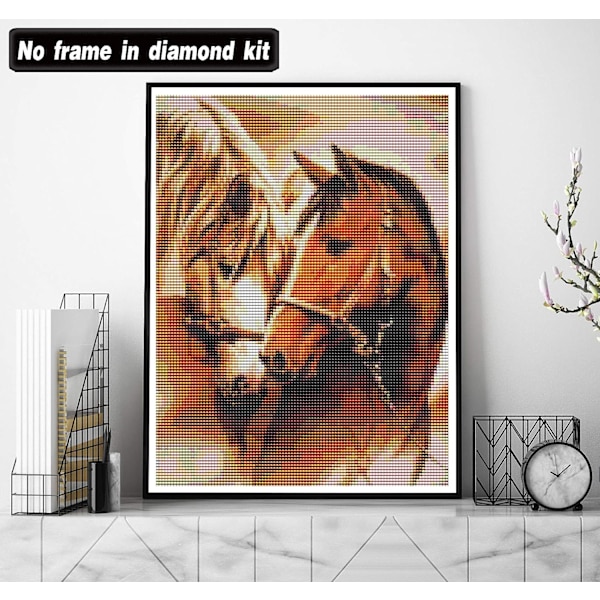 5D Diamantmålningssats 30x40cm DIY Färgglad Häst Diamantkonst Ki