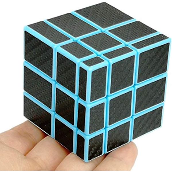 Usædvanlige blå spejlterning sorte kulfiberklistermærker 3x3 Magic Cu