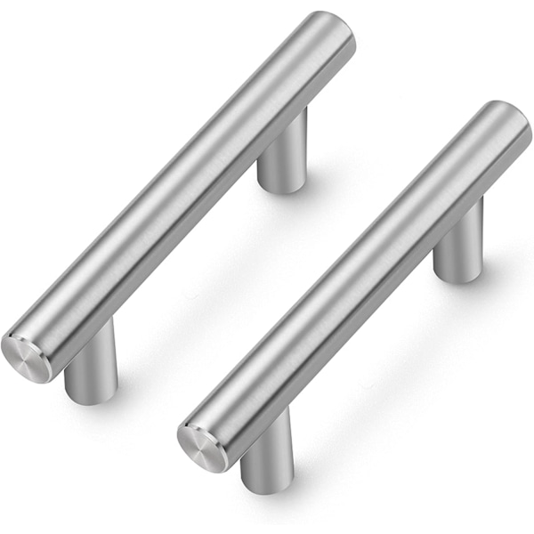 5 kappaleen sarja hopeisia ruostumattomasta teräksestä valmistettuja huonekalukahvoja 64 mm