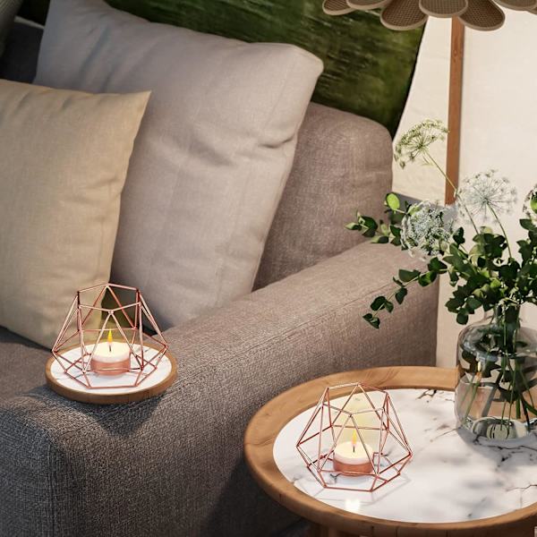 Tealight-hållare, Tealight-hållare, 2 st geometriska Tealight-te