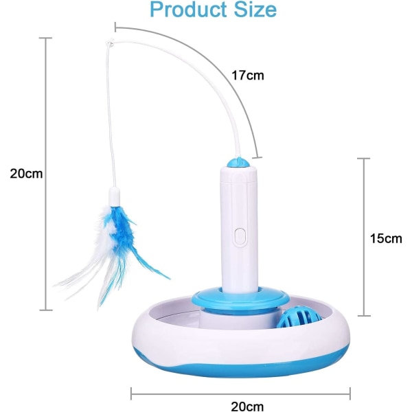 ouet Interaktivt Kattelegetøj Indendørs med 360° Elektrisk Roterende Fjer