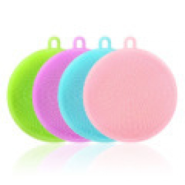 4-pack - Diskborste / Svamp i silikon - Disk Multifärg