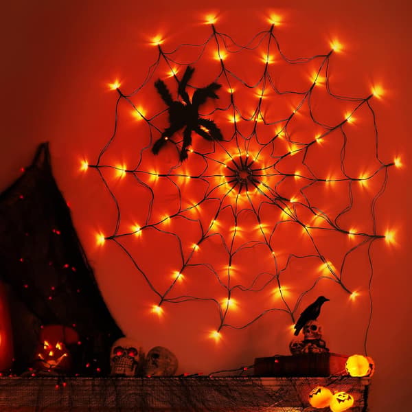 Cobweb Dekorationslys, Halloween Cobweb Fairy Lights Scary Dec