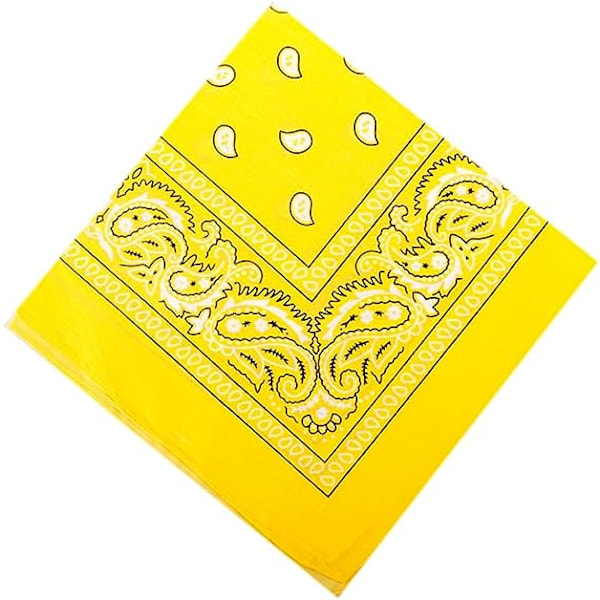 DIY Bandana/Tørklæde Gult firkant med mønster 56 x 56 cm kashmir
