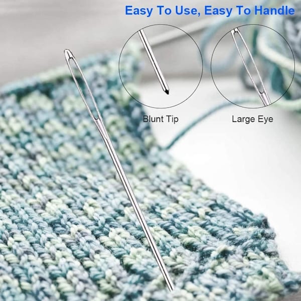 Nål, sy nål set 12 trubbig nål, broderinål, stor