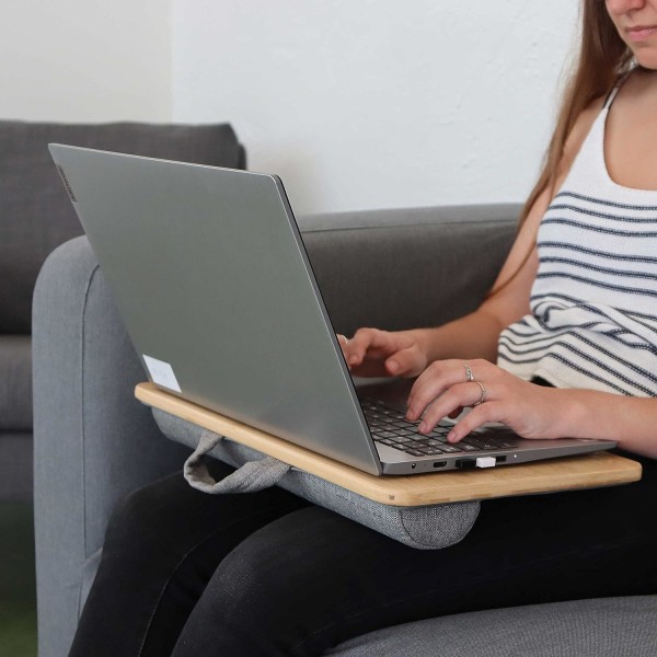 Bærbar computerbakke med pude, bærbar computer knæpude, tablet computer seng, B