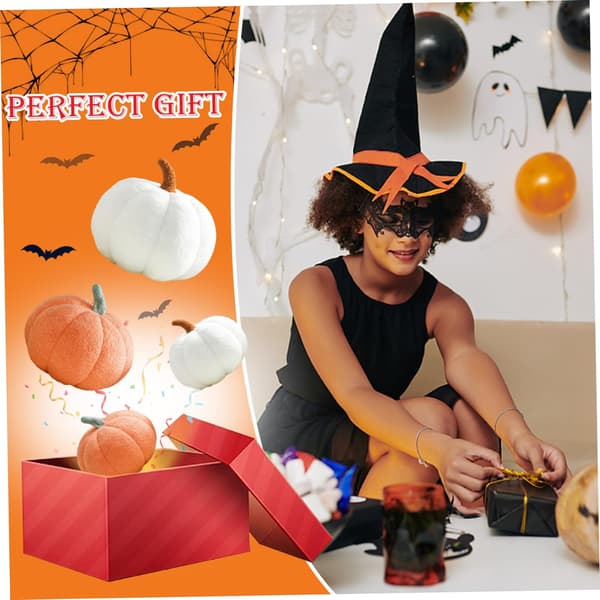 1 stk. gul græskarpude Halloween græskarpude 3D simuleret