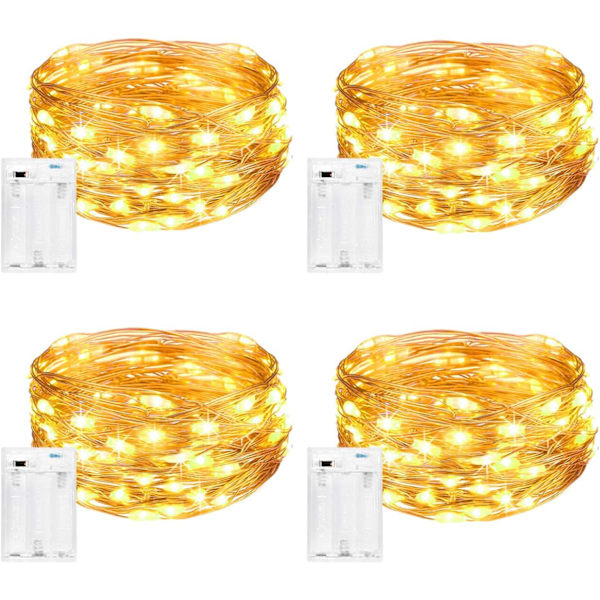 Paristokäyttöiset LED-valosarjat [4 pakkausta], valosarjat mehiläisille