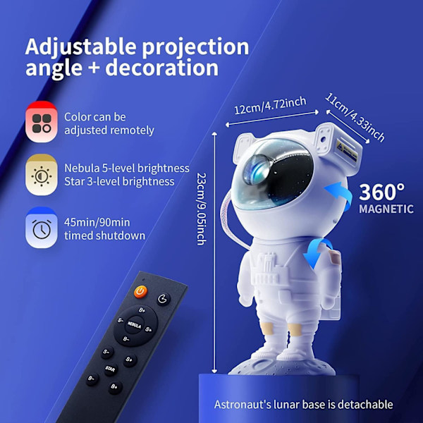 Astronaut Projektor Galaxy Natlys, Astro Stjernehimmel Natlys