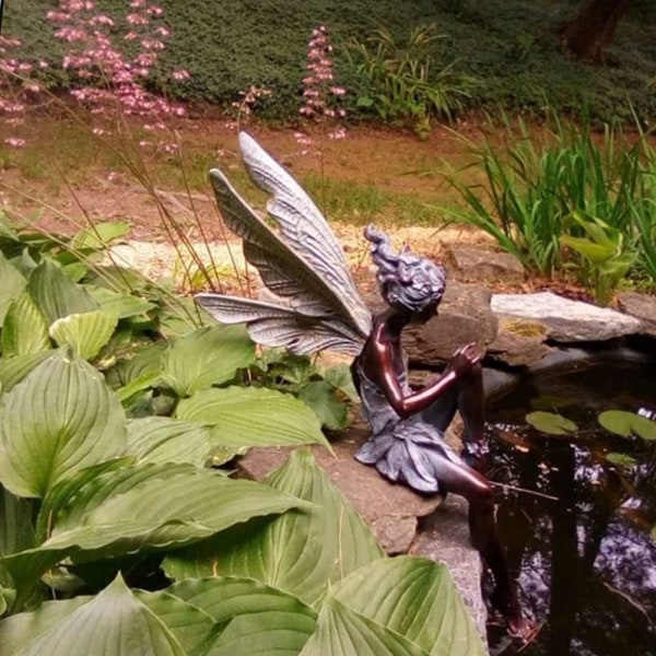 Dekorativ statuette, fe-statue, fe-have statue fe-orn