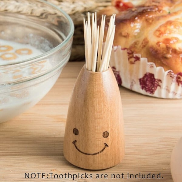 Tandpepparkhållare, trätandpeppark, söt leende ansikte Trä toot