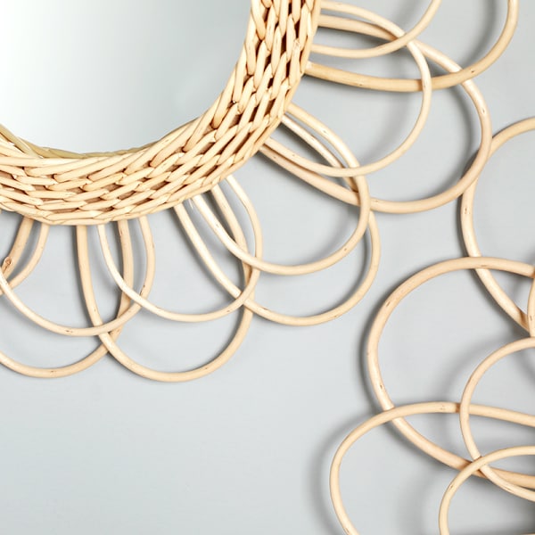 Rattan Hengespeil - Boho Speil Veggdekor - Speil for Leilighet