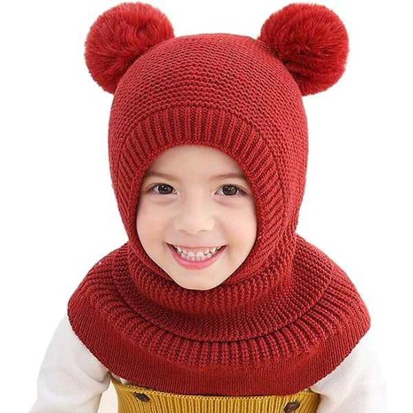 Baby Girl Boy Balaclava Cute Scarf Winter Warm Earmuffs Knitted H