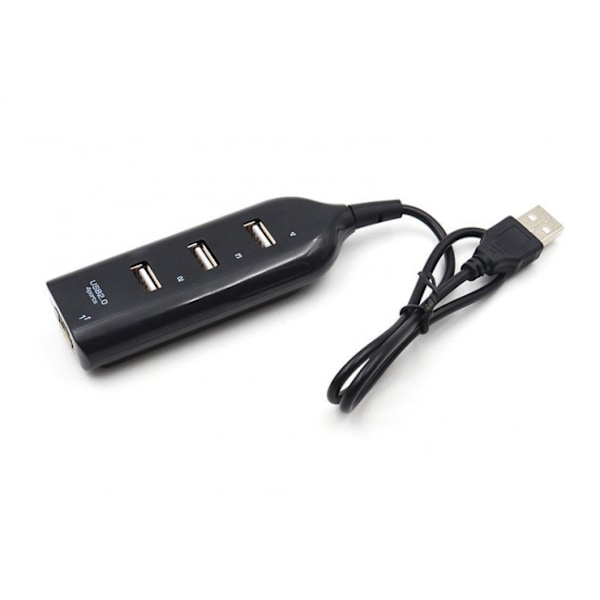 USB 2.0 Hub till 4 portar Svart