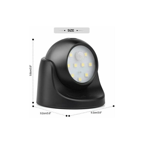 1 STK Sort Utendørs Vegglampe med Bevegelsessensor 1000 Lumen LED Ou