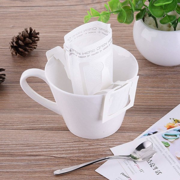 50 stk. kaffefilterposer, engangs kaffefiltre i hvidt papir