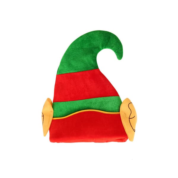 Unisex tomteluva med öron, One Size, Grön och Röd, (2-pack)