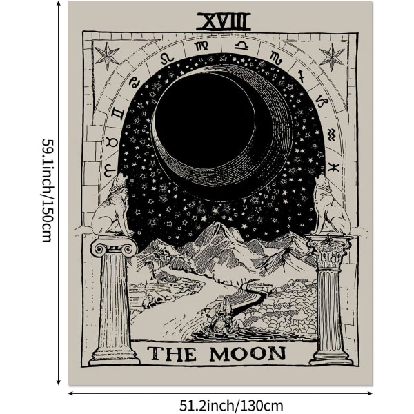 1 stk K/B Tarot/Astrologi kortveggteppe veggdekorasjon for orientalsk P