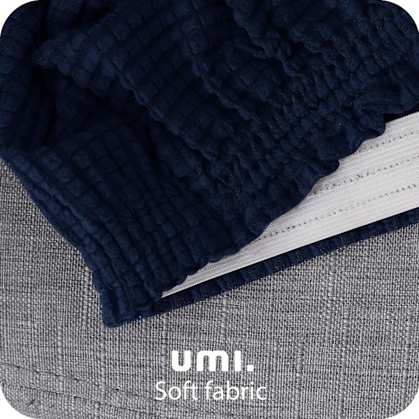 2 stycken, (mörkblå), stolsöverdrag i trästretch-mikrofiberjacquard