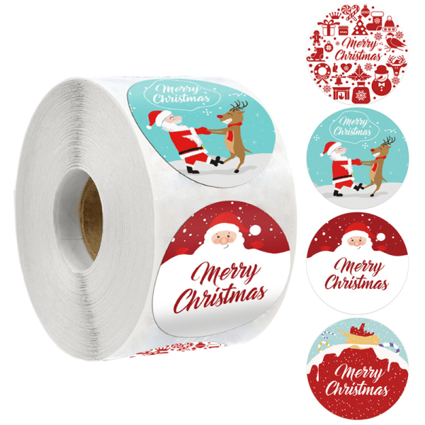 Blue 2.5cm Roll Christmas Stickers Gift Box Seal Label Merry Chri