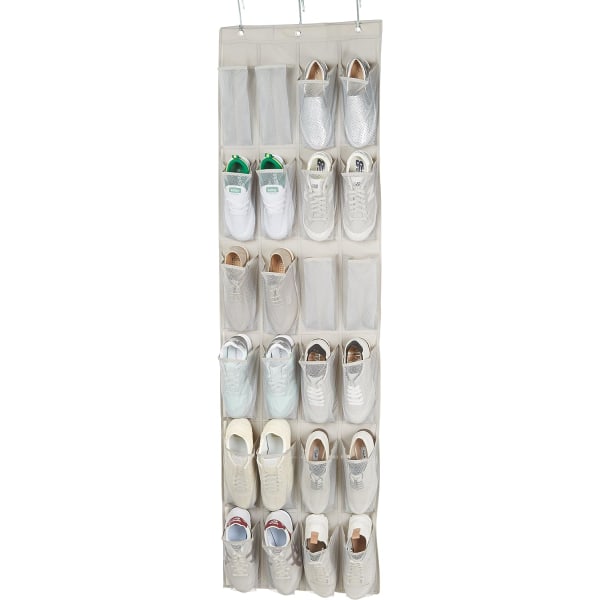 24-Pocket Over-the-Door Hanging Medium Size Shoe Organizer vit