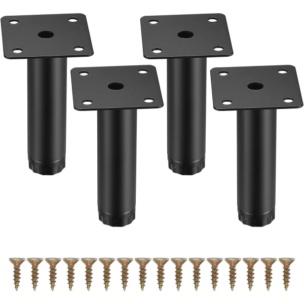 4 stk. møbelben, 10 cm/4 tommer justerbare møbelben, M