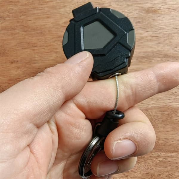 2-pack 2-pack hopfällbar nyckelring, kraftig karbinhake badgehållare