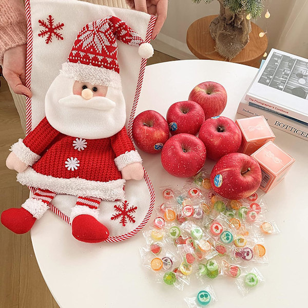2 st julstrumpor Jultomtens snögubbe presentpåse julstrumpor