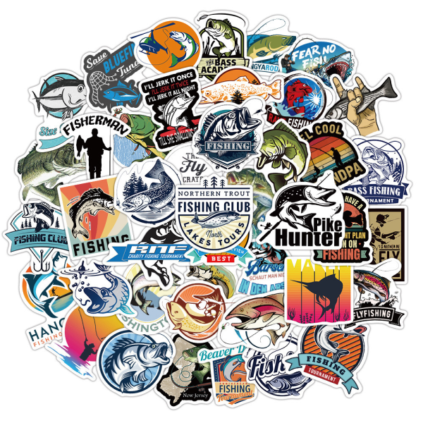 Hot rea 50 fiske graffiti klistermärken tecknad resväska skateboard