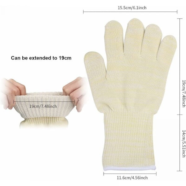 1 Par Grillhansker Varmebestandige Hansker One Size -