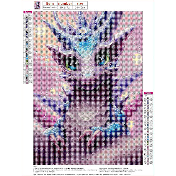 Aikuisten timanttimaalaus, Baby Dragon Diamond Painting 5D Full Drag
