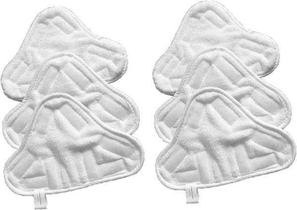 6 tvättbara mikrofiber-velcro-dukar för ångmopp, tvättbart överdrag