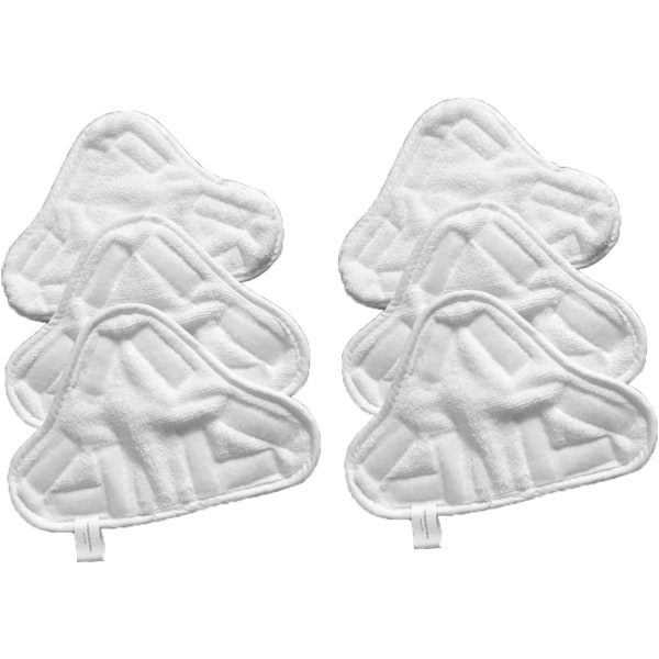 6 vaskbare mikrofiber-velcro-kluter til dampmopp, vaskbart trekk