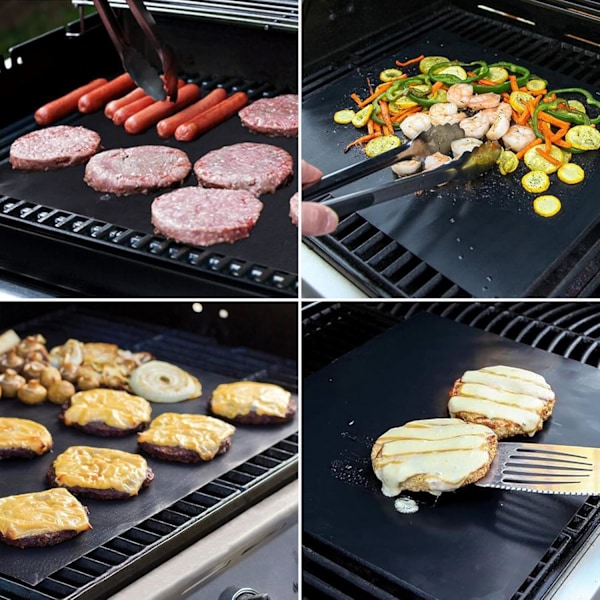 5 stk. BBQ Grillmåtte 50x40cm Non-Stick Genanvendelig Grillmåtte, Grill T