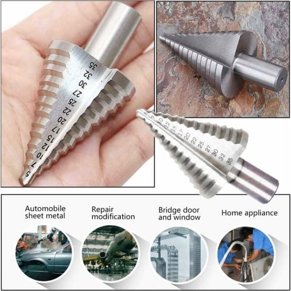 Taper Drill Bits, 13stk HSS Taper Drill Bits 5mm-35mm 4241 Titani