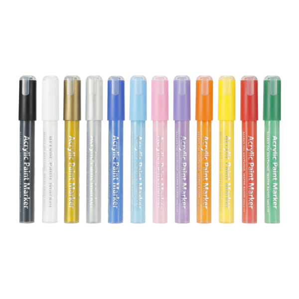 Akryl Marker Pen Miljø Vannbasert Paint Pen 12 farger