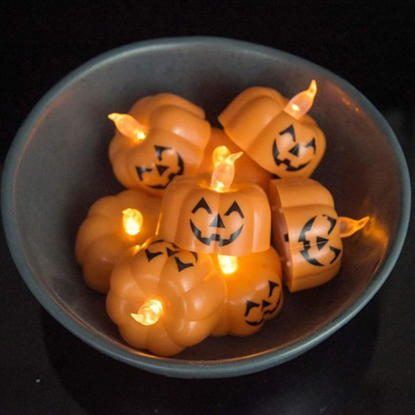 16 kpl LED-kurpitsavaloa, teevalot, paristot, Halloween-koristeet