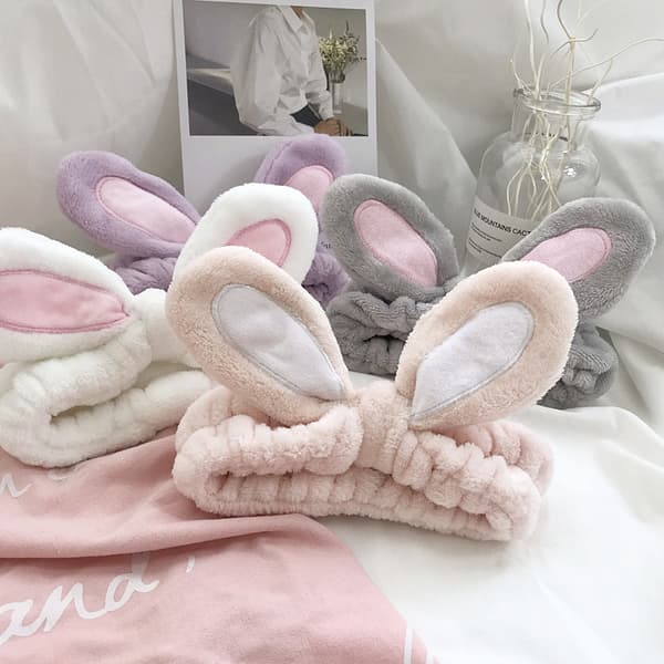 1 stk. Pink Rabbit Ears Hårbånd Makeup Hovedbånd til Ansigtsvask