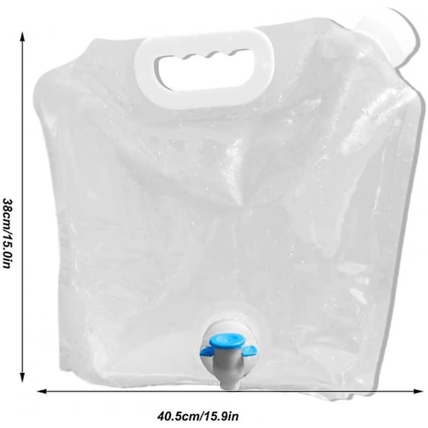10L Bärbar Vattenpåse i Plast med Fällbar Behållare