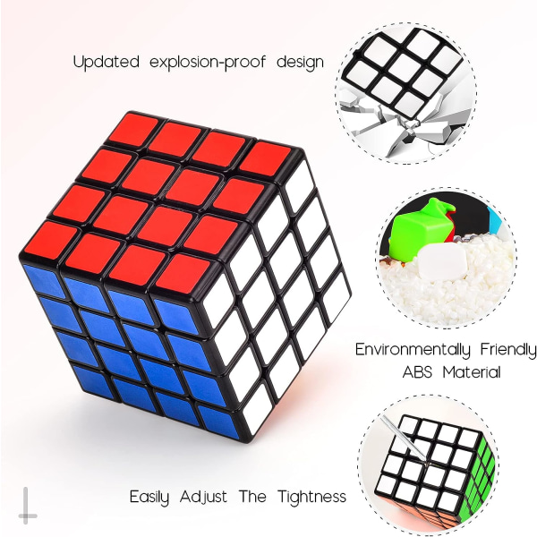 4x4 Speed ​​​​Cube, 4x4x4 Magic Cube, Jämn och lätt snurrhastighet