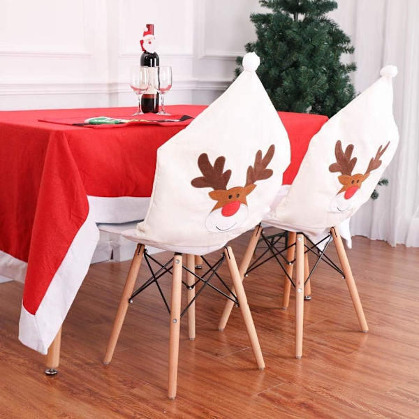 Set med 4 jule-reinstoltrekk 50 x 60 cm（A)